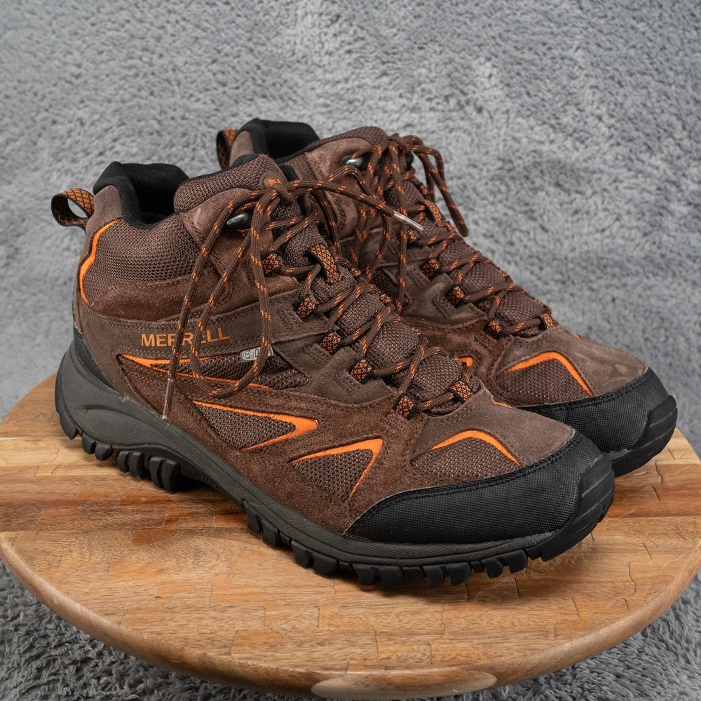 Merrell Brown Phoenix Bluff Mid Waterproof Hiking Boots Shoes - Mens Size 11.5